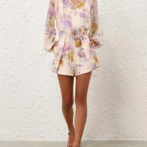 ZIMMERMANN INSPIRED SHIRT IN 100% VISCOSE SHORT IN 100% VISCOSE