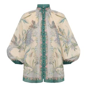 ZIMMERMANN INSPIRED SHIRT IN 100% SILK SHORTS IN 100% LINEN
