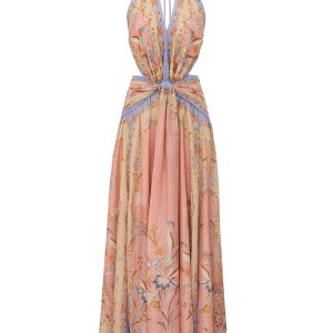 ZIMMERMANN INSPIRED DRESS IN 70% COTTON 27% SILK 3% METALLIZED FIBRE