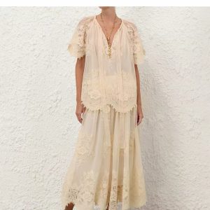 ZIMMERMANN INSPIRED CLOTH SET IN SHIRT IN 100% POLYESTER DRESS IN 100% POLYESTER